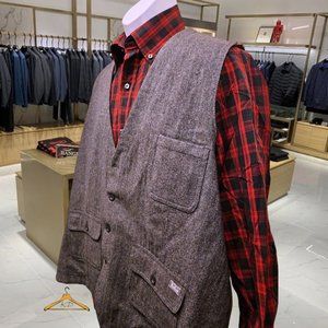 Vintage Woolrich Tweed Vest - 2XL, Herringbone, Gray/Black, EUC